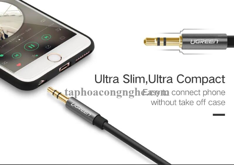 Ugreen 10779 0.5M màu Đen Cáp âm thanh 3.5mm nối dài AV118 30010779